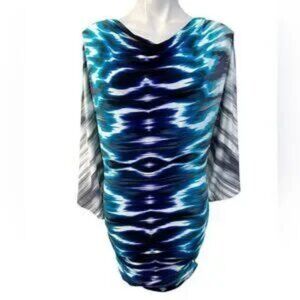 Carmen Marc Valvo Resortwear  size smallswim coverup blue multicolor ruched